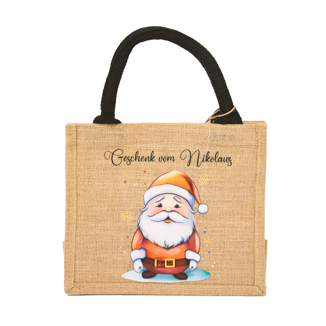 Jutetasche mit Motiv "Geschenk vom Nikolaus"