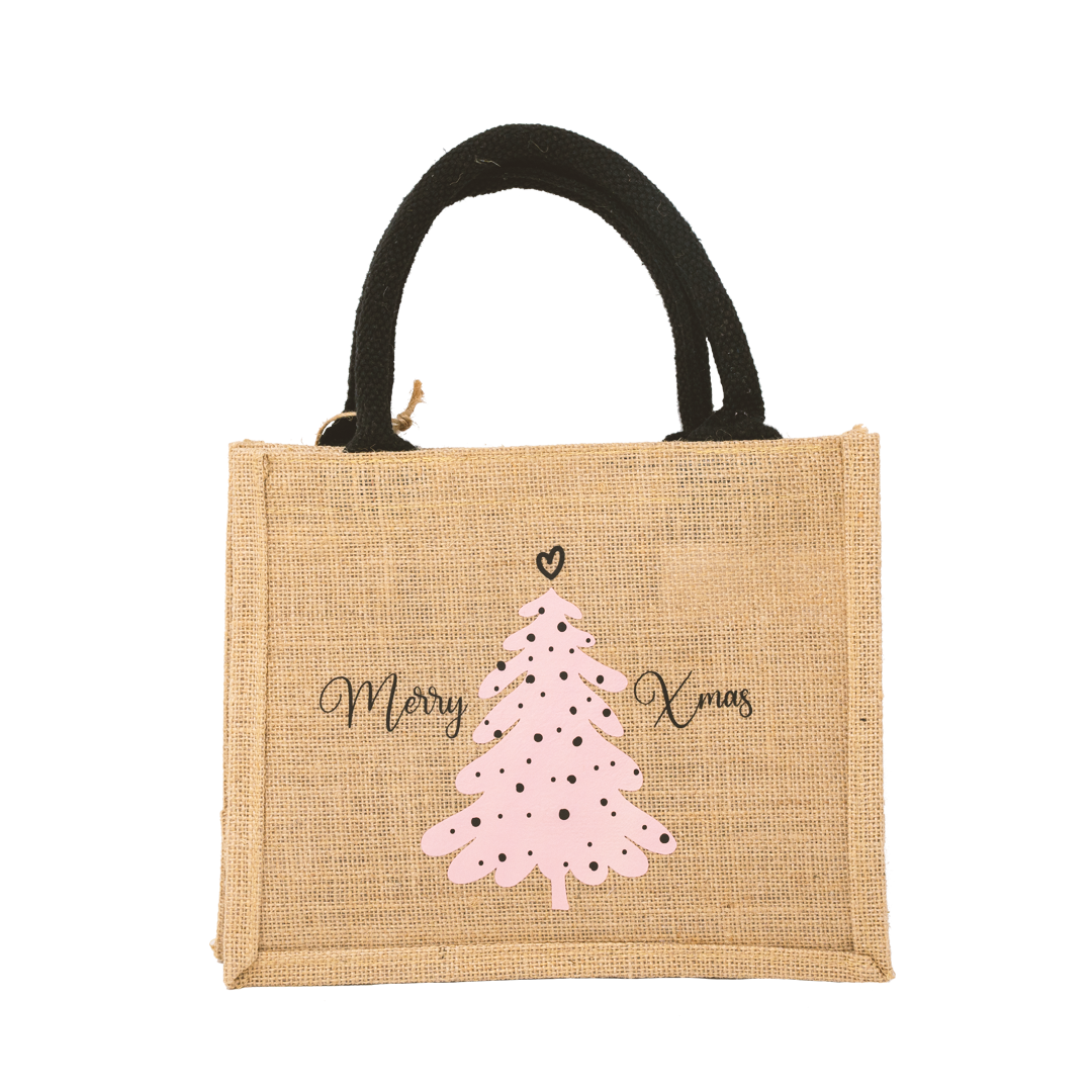 Jutetasche mit Motiv "Merry Xmas"