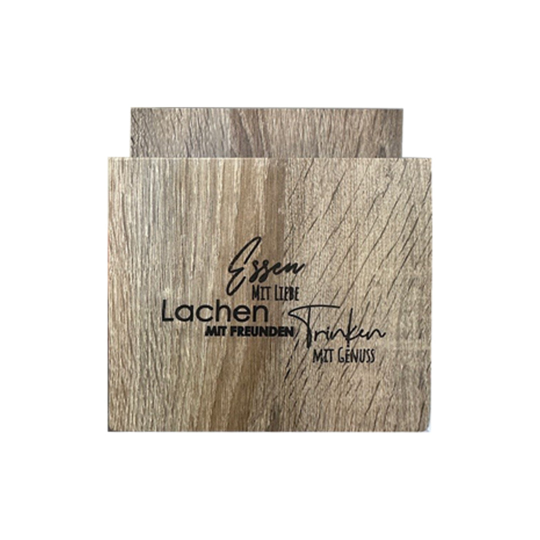 Serviettenhalter aus Holz mit Design Essen mit liebe...