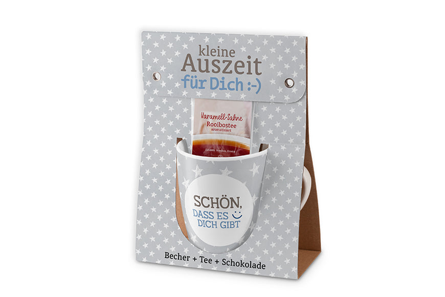 Geschenkebox "Schön, dass es Dich gibt" - Grau