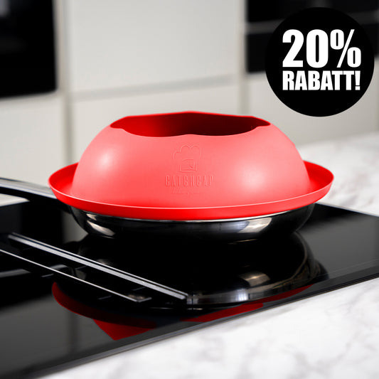 "CATCH CAP" Der Pfannen Spritzschutz mit 28 cm "Rot"