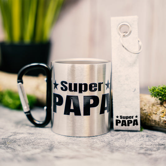 Vatertag-Set "Karabiner-Tasse Super Papa"